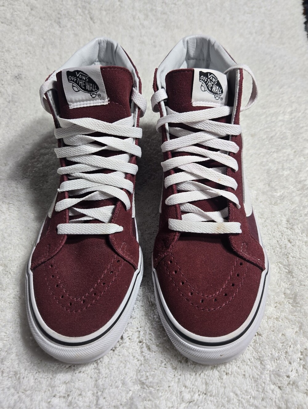 Vans Sk8-Hi high-top sneakers in burgundy Sz 8 W/ 6.5 M Like New